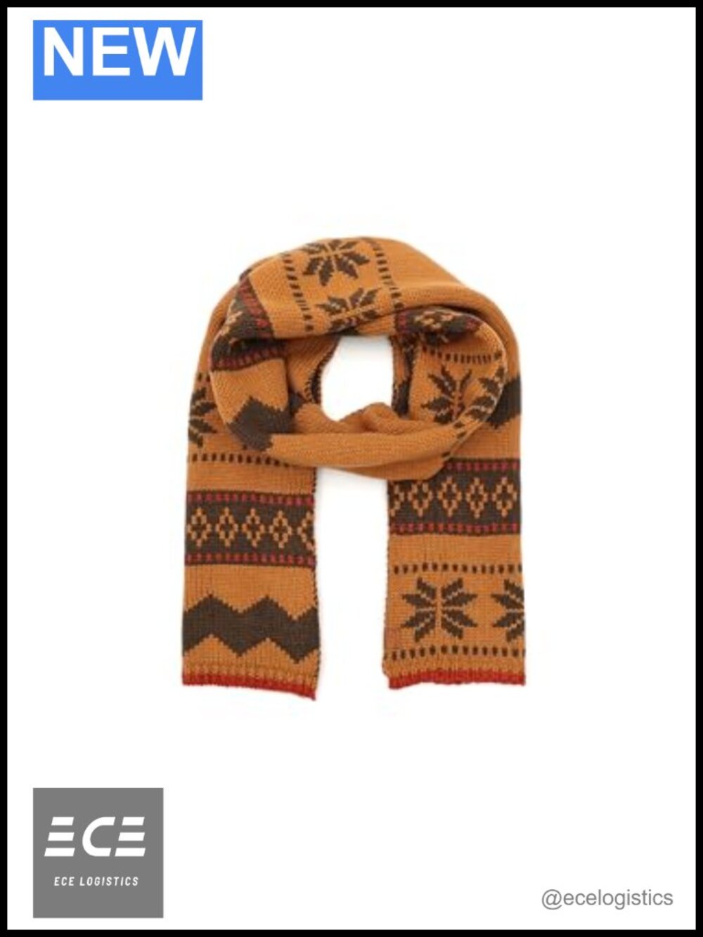 Frye Women's Fair Isle Scarf 100% Acrylic Cold Weather Wrap